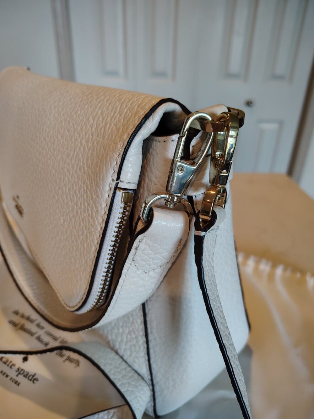 Kate Spade White Pebble Leather Crossbody/Satchel - Picture 3 of 8